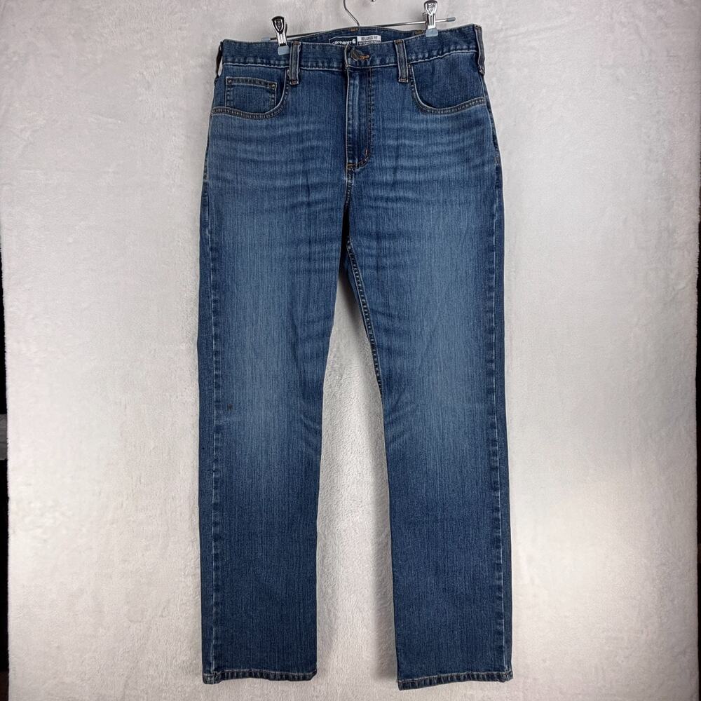 Carhartt Rugged Flex Relaxed Fit 5-Pocket Jeans Blue BD2804-M Mens 34x32